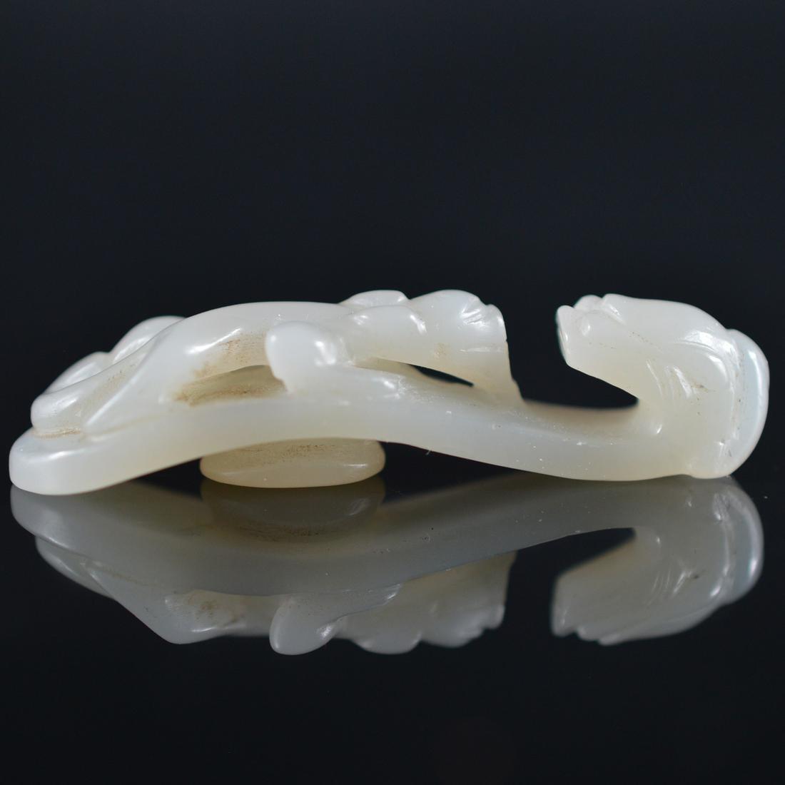 Qing Dragon Design White Jade Piece (1 of 4)