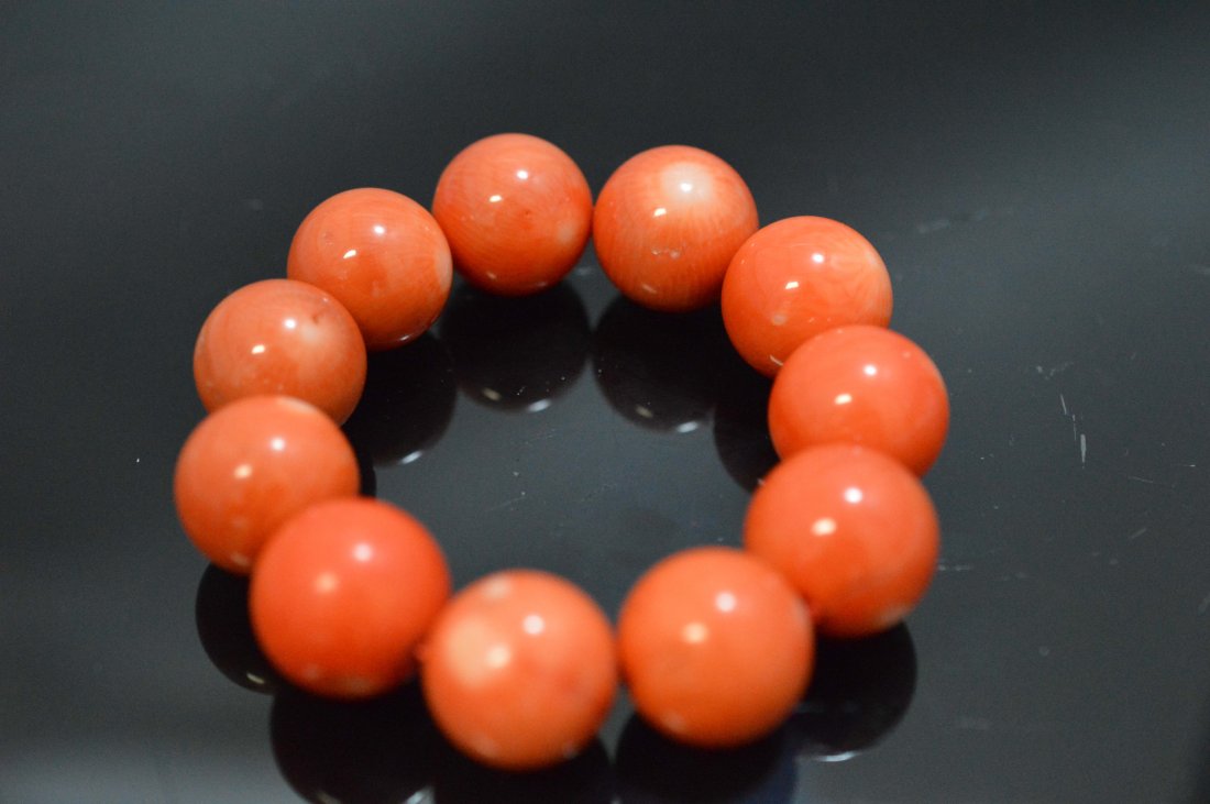 Coral Red Bead Bracelet (1 of 3)