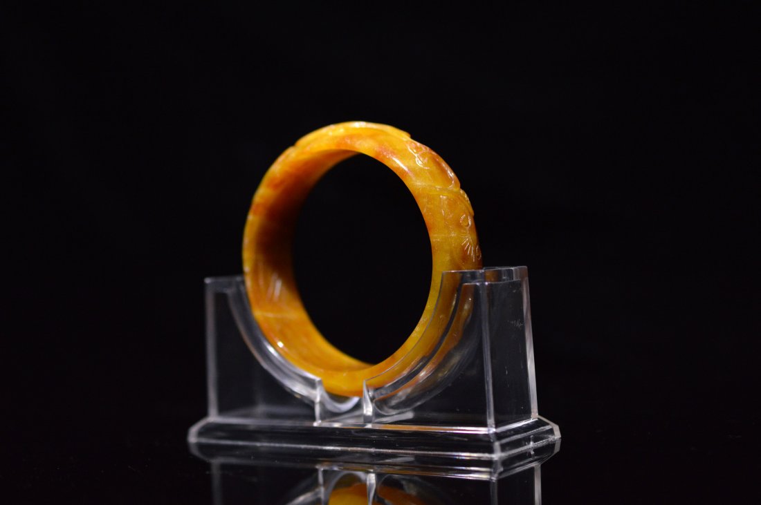 Jade Carved Bangle Bracelet (1 of 9)