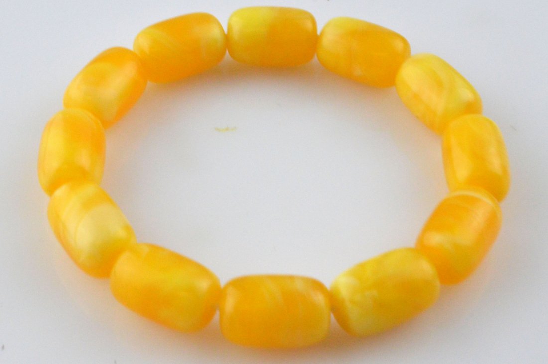 Royal Amber Barrel Beads Bracelet (1 of 4)
