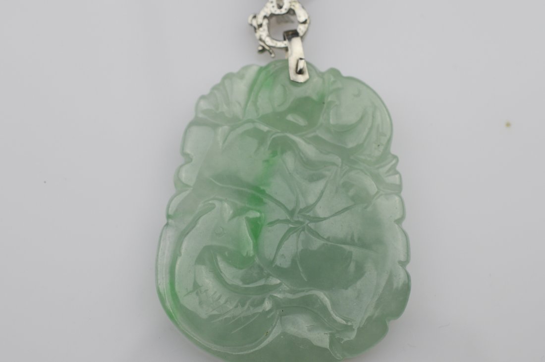 Icy Green Jadeite Carved Pendant (1 of 2)
