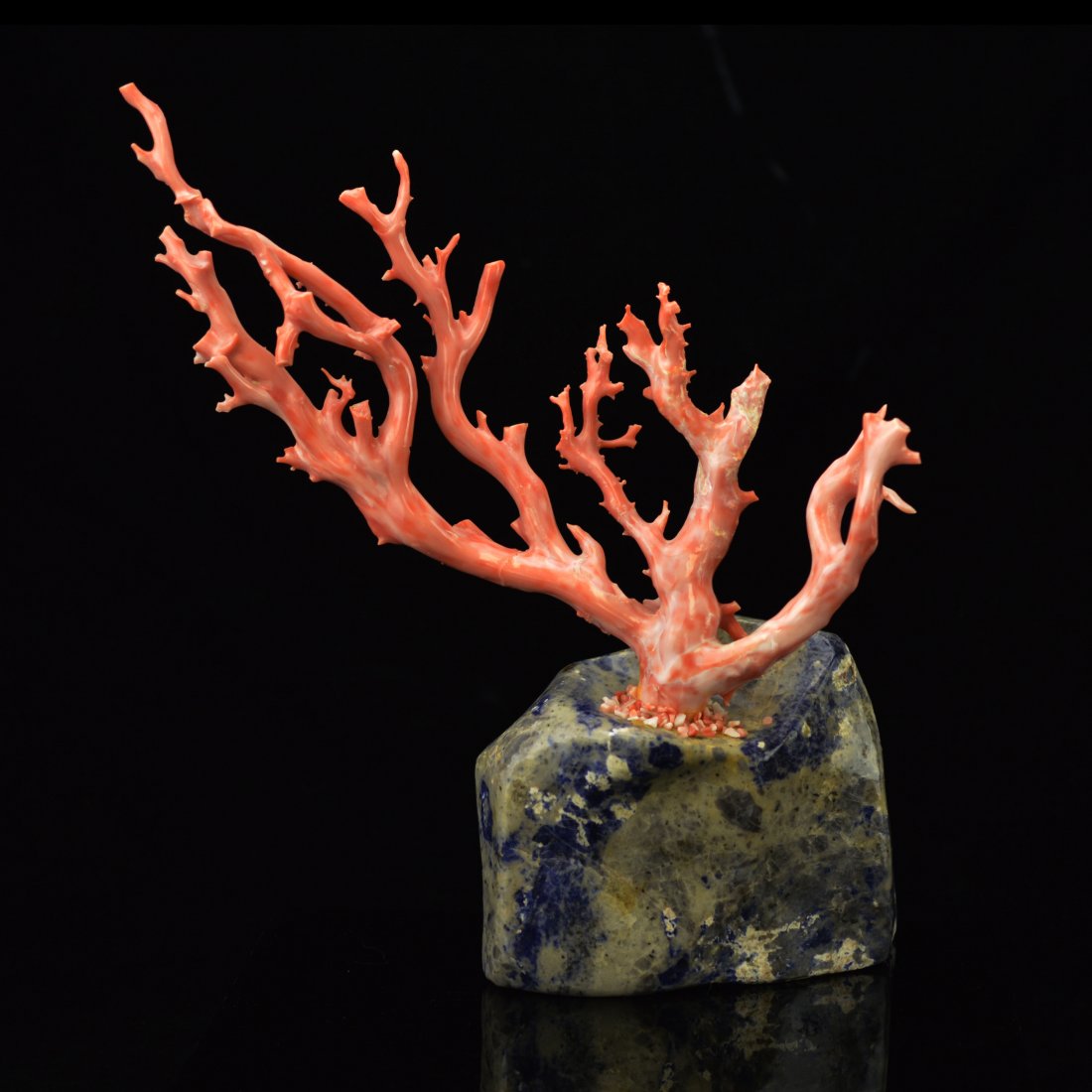 Vintage Natural Coral Branch w/Lapis Lazuli Base (1 of 5)