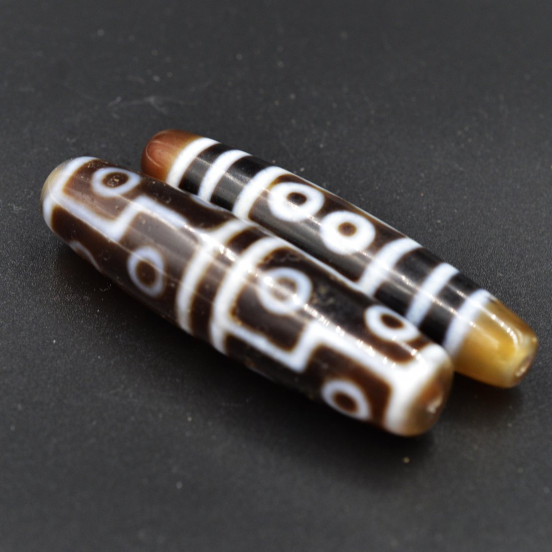 Twelve-Eyed Dzi Bead+Five-Eyed Dzi Bead (1 of 1)