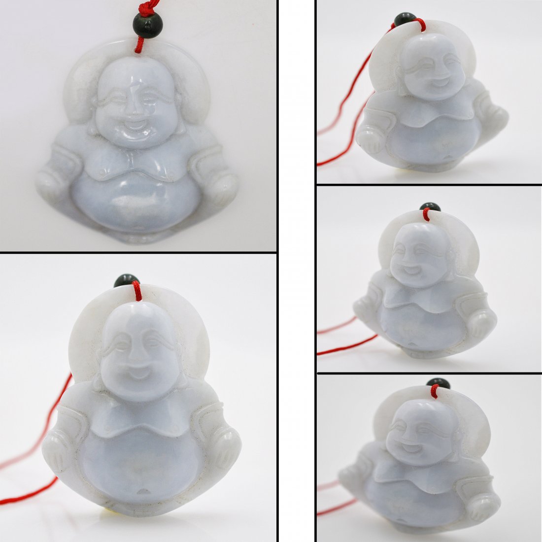 Jadeite Carved Happy Buddha Pendant (1 of 6)