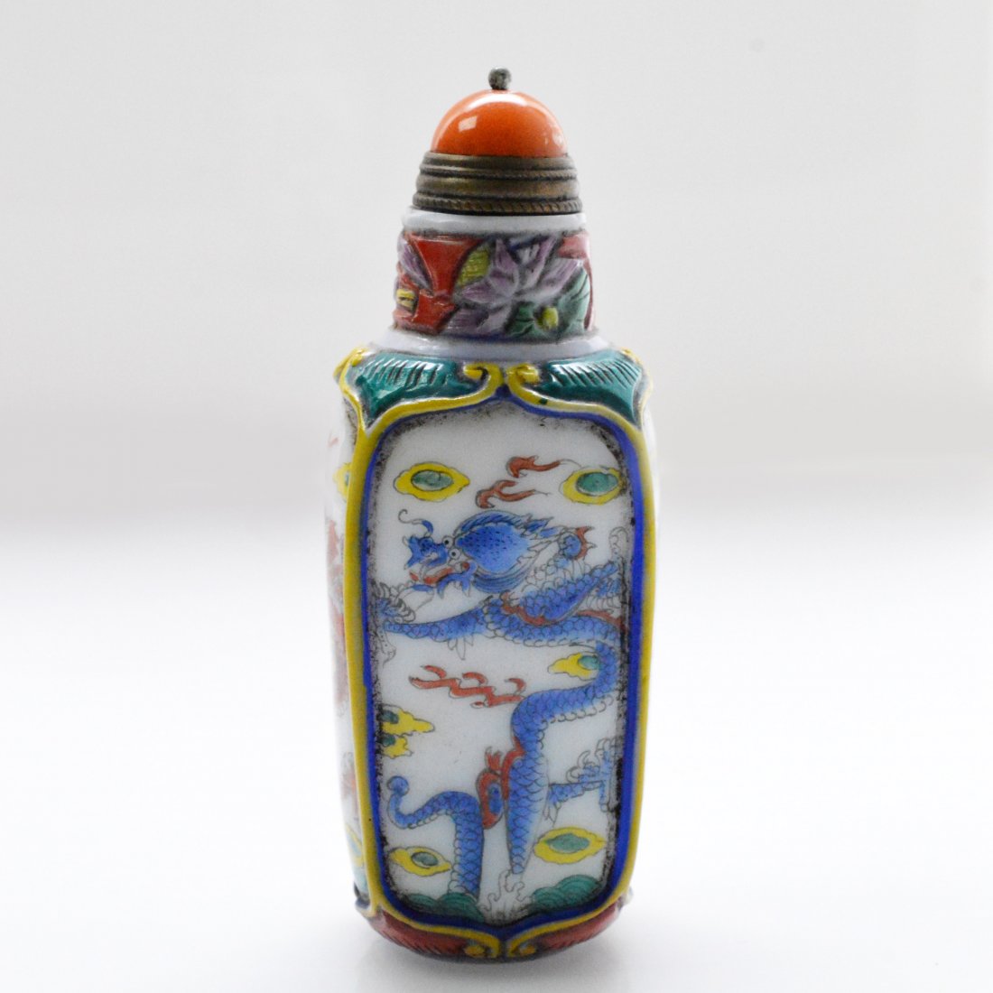 Marked Liuli Dragon Snuff Bottle (1 of 5)