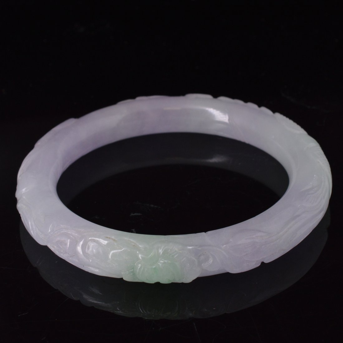 Icy Jadeite Carved Bangle (1 of 3)