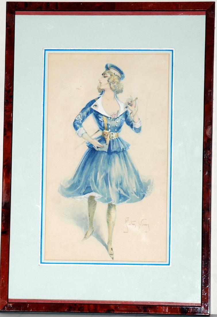 Gaston Noury, watercolor. 1920: Gaston Noury, watercolor. 1920