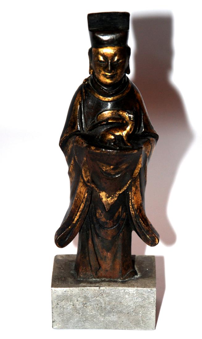 Cina scultura in bronzo dorato cm.x h. 16 (1 of 1)