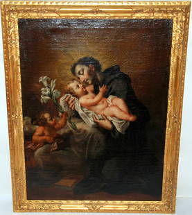 Antonio Balestra (1666/1740) olio su tela: Antonio Balestra (1666/1740) olio su tela raff.san Antonio di Padova.Autentica del prof.Ugo Ruggeri cm. 95x71