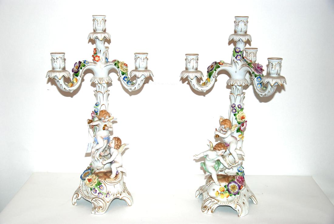 capodimonte coppia di candelabri in porcellana (1 of 1)