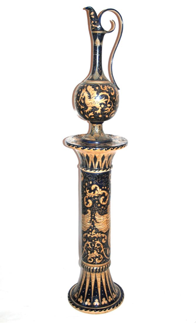 Baffoni Gubbio colonna + vaso in maiolica (1 of 1)