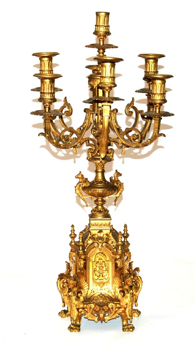 candelabro in bronzo dorato a 7 luci epoca (1 of 1)