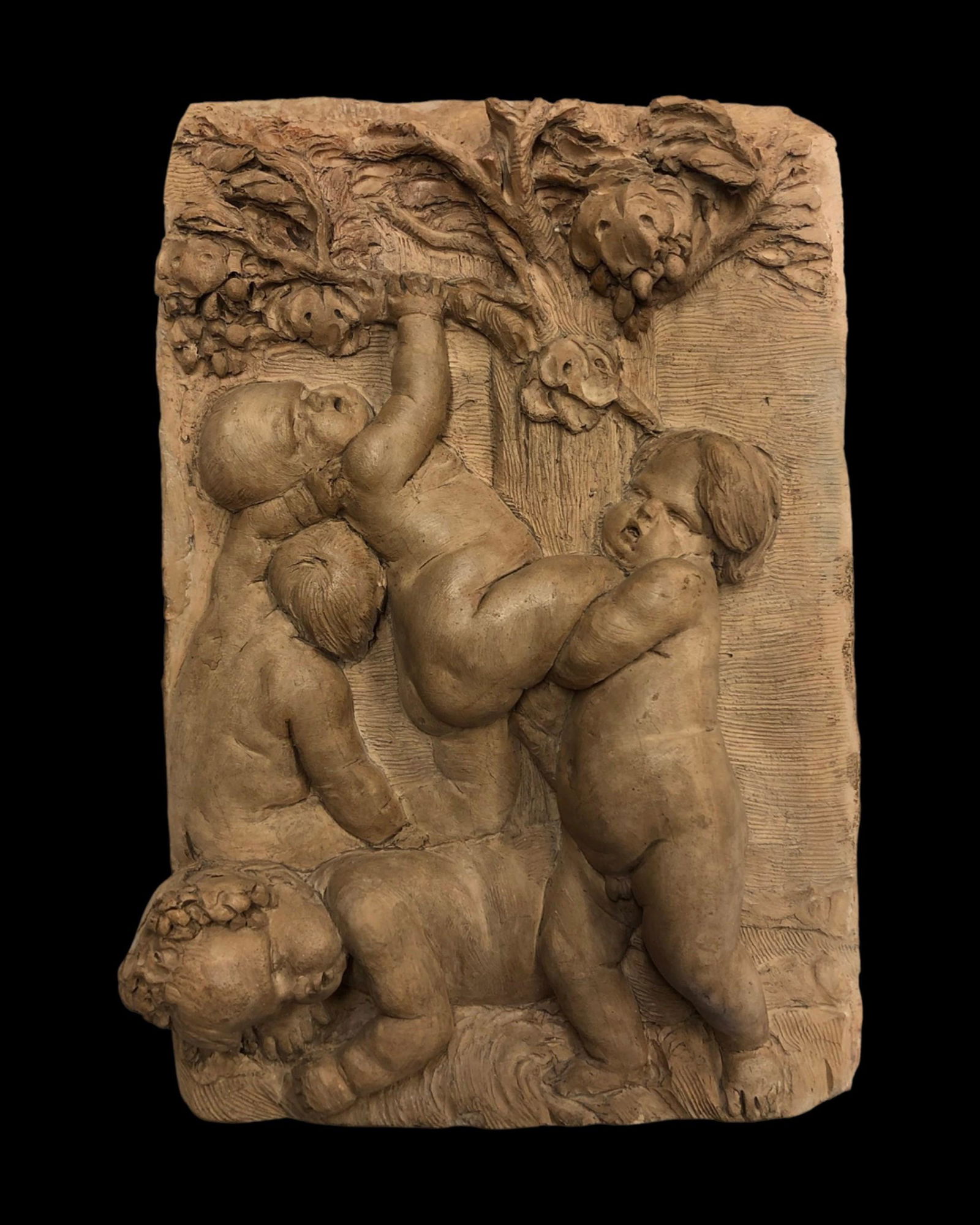 placca in terracotta "bacchino con putti" (1 of 1)