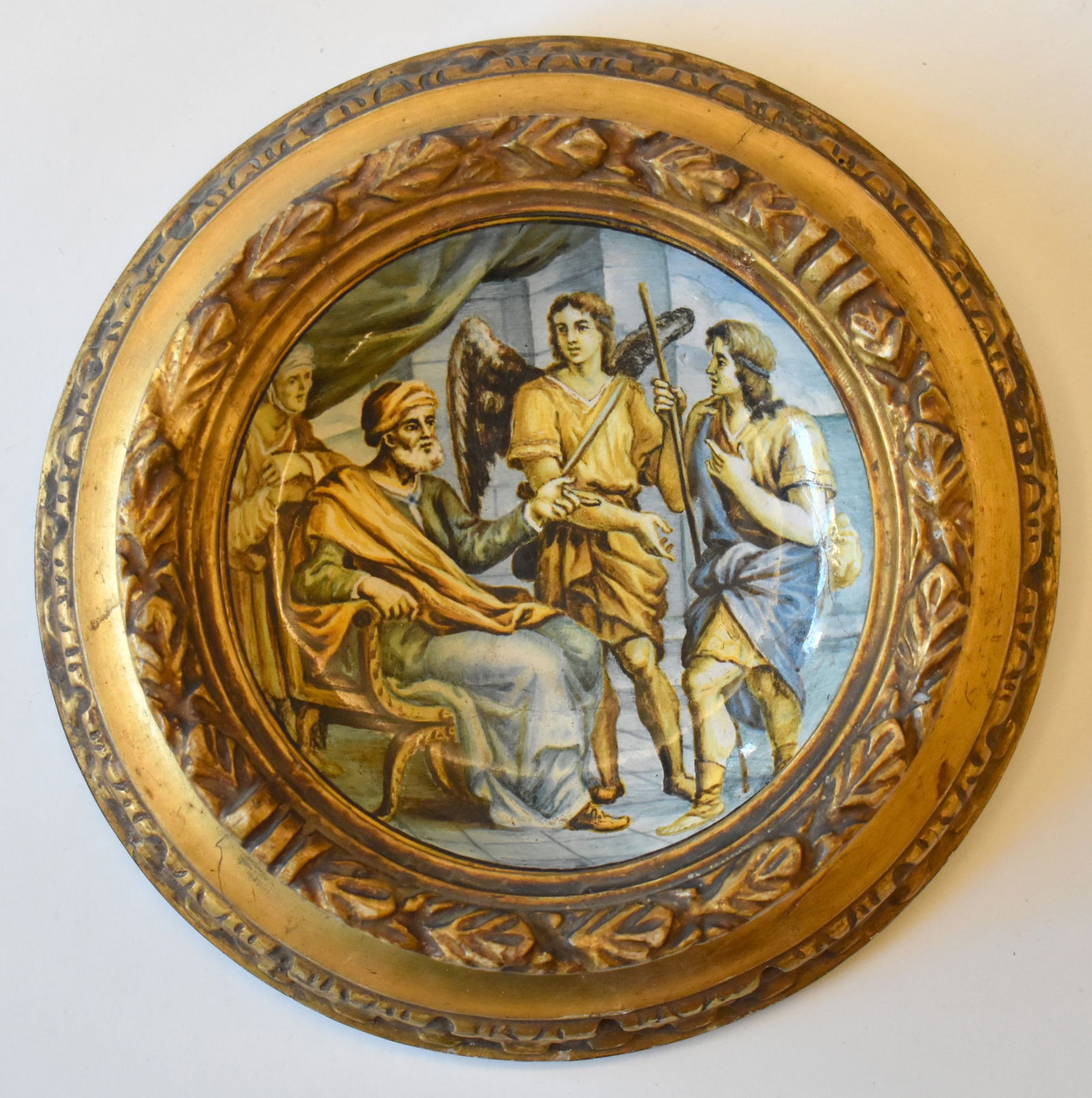 Piatto in maiolica dipinta sec.XVIII dm 15 cm (1 of 1)