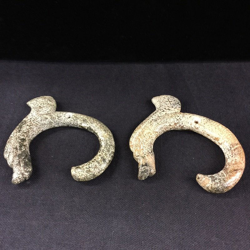 Archaic Pair Of Jade Dragon Pendants (1 of 4)