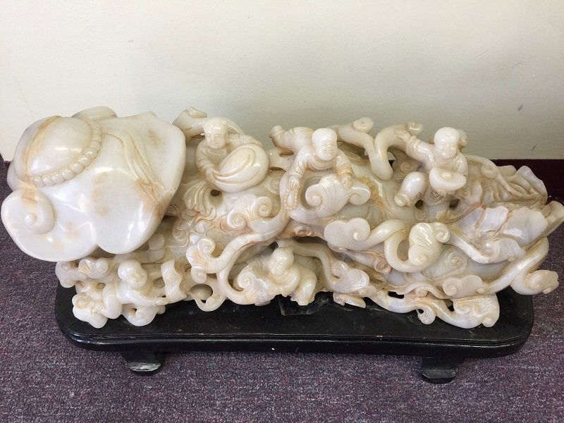 Antique Nicely Carved Hetian Jade Large Ruyi Statue (1 of 7)