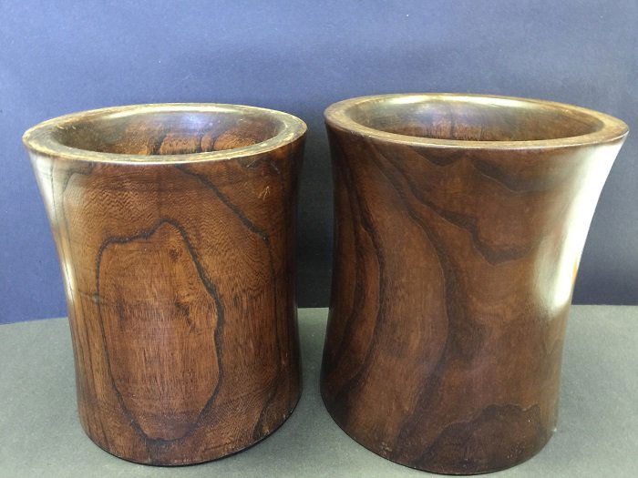 Two Antique Huanghuali Brush Pots (1 of 3)