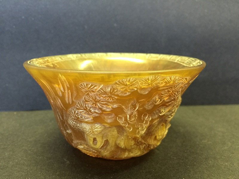A Finely Carved Antique Horn Cup (1 of 6)