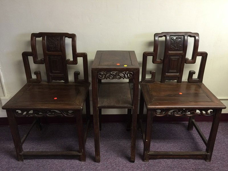 Qing Pair Of Rosewood Chairs With Master Table (1 of 8)