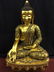 Antique Gilt Bronze Budddha Seated On Throne