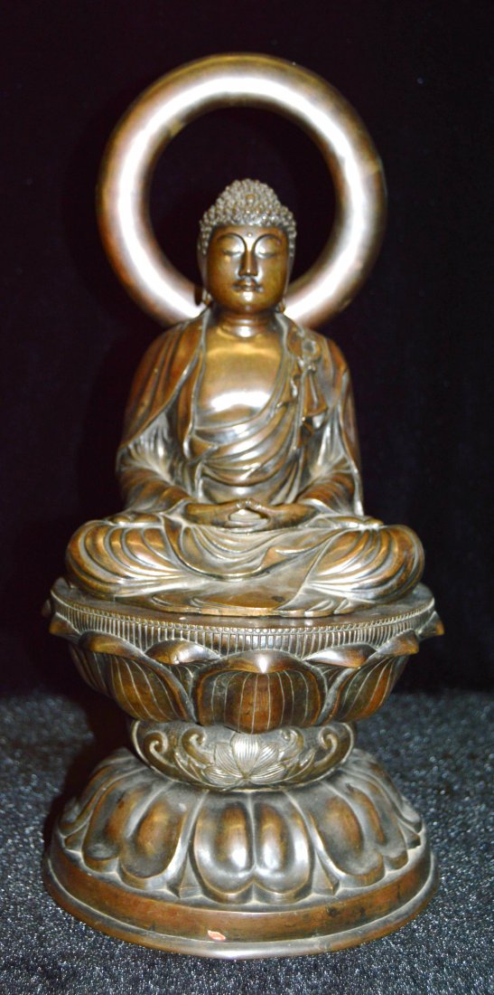 Bronze Buddhist: the Bronze Buddhist,19th century,17in (37.5cm) high