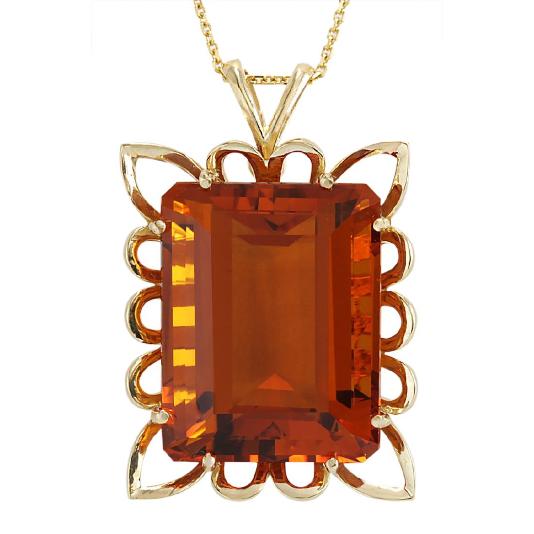 55 CTW Natural Citrine Pendant In 14k Solid Yellow Gold: Stamped: 14K Total Pendant Weight: 19.5Grams Center Gemstone Weight: Total Natural Citrine Weight is 55.00ctw (Measures: 24.84x19.48mm) Face Measures: 32.37x26.00mm SKU: [703991]