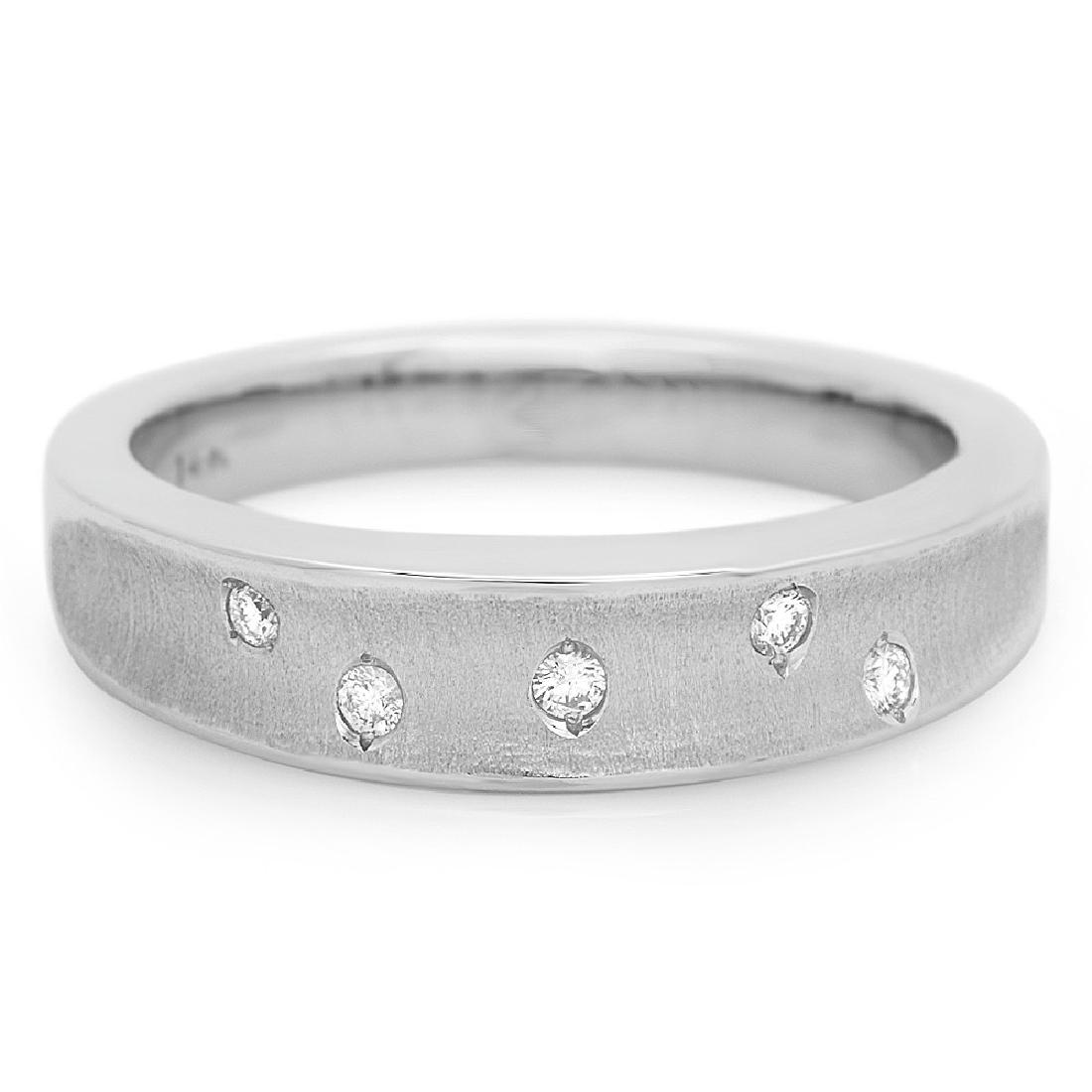 Mens 0.10 Carat Natural Diamond 14K Solid White Gold: Product Type: Ring Size: 10 Sizing lower range: 7 Sizing upper range: 14 Gender: Mens Country of Origin: US Setting Type: Prong Main Gemstone name: Diamond Main Gemstone color: G - H Main Gemstone cla