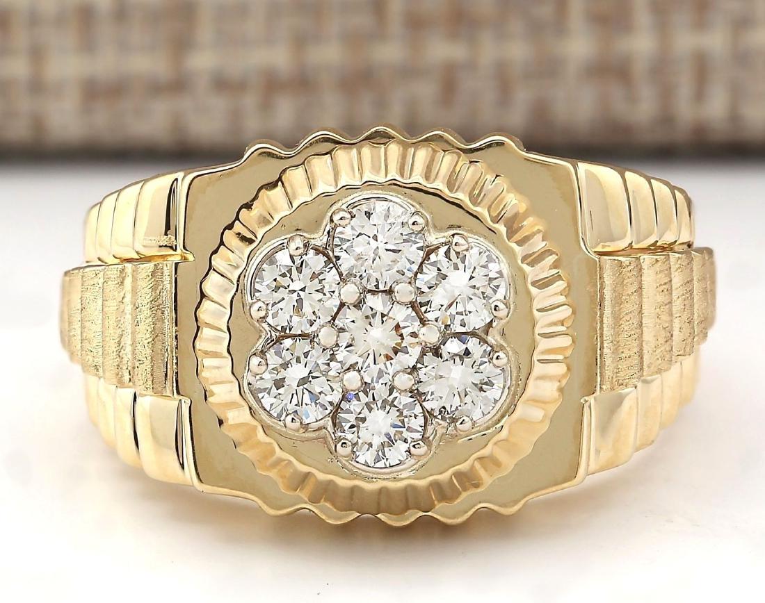 1.00 CTW Natural Mens Rolex Diamond Ring 18K Solid: Stamped: 18K Ring Size: 10 Total Ring Weight: 13.5 Grams Diamond Weight: Total natural diamond weight is 1.00carat. VS2-SI1 clarity / F-G color Face Measures: 15.32x16.30mm SKU: [703435]