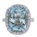 8.62CTW Natural Blue Aquamarine Diamond Ring 18K Solid