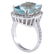 8.62CTW Natural Blue Aquamarine Diamond Ring 18K Solid - 3