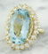 14.00 Carat Aquamarine 18K Yellow Gold Diamond Ring - 2