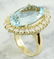14.00 Carat Aquamarine 18K Yellow Gold Diamond Ring - 3
