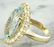 14.00 Carat Aquamarine 18K Yellow Gold Diamond Ring - 6