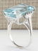 16.42CTW Natural Blue Aquamarine Diamond Ring 18K Solid - 3