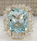 9.51CTW Natural Aquamarine And Diamond Ring 18K Solid