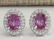 3.10CTW Natural Pink Sapphire And Diamond Earrings 18K
