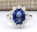 5.14 CTW Natural Blue Sapphire And Diamond Ring In 18K
