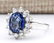 5.14 CTW Natural Blue Sapphire And Diamond Ring In 18K - 2