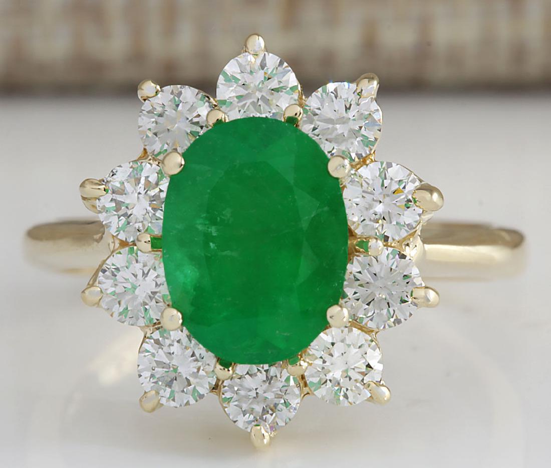 3.08CTW Natural Emerald And Diamond Ring 18K Solid: Stamped: 18K Ring Size: 6.5 Total Ring Weight: 4.5 Grams Diamond Weight: Total natural diamond weight is 1.15carat. VS2-SI1 clarity / F-G color Gemstone Weight: Total Natural Colombian Emerald Weight 