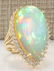 19.42CTW Natural Opal And Diamond Ring In 18K Yellow - 2