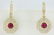 1.60 Carat Ruby 18k Yellow Gold Diamond Errings