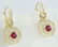 1.60 Carat Ruby 18k Yellow Gold Diamond Errings - 2