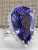 23.32CTW Natural Tanzanite Diamond Ring 18K Solid White - 2