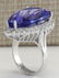 23.32CTW Natural Tanzanite Diamond Ring 18K Solid White - 3