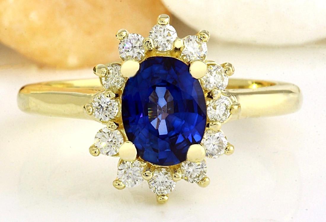2.30 Carat Natural Sapphire 18K Solid Yellow Gold: 2.30 Carat Natural Sapphire 18K Solid Yellow Gold Diamond Ring Item Type: Ring Item Style: Engagement Material: 18K Yellow Gold Mainstone: Sapphire Stone Color: Blue Stone Weight: 1.80 Carat Stone Sha