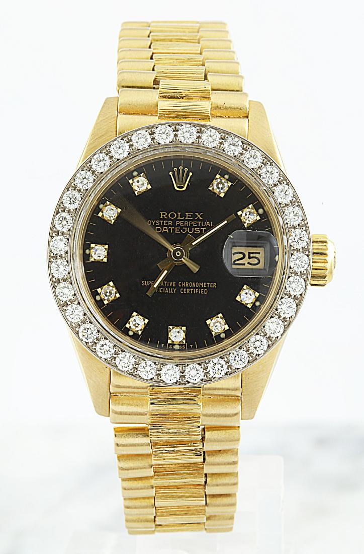 Rolex Oyster Perpetual Datejust 18K Yellow Gold Diamond