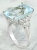 6.15 Carat Aquamarine 18K White Gold Diamond Ring - 3