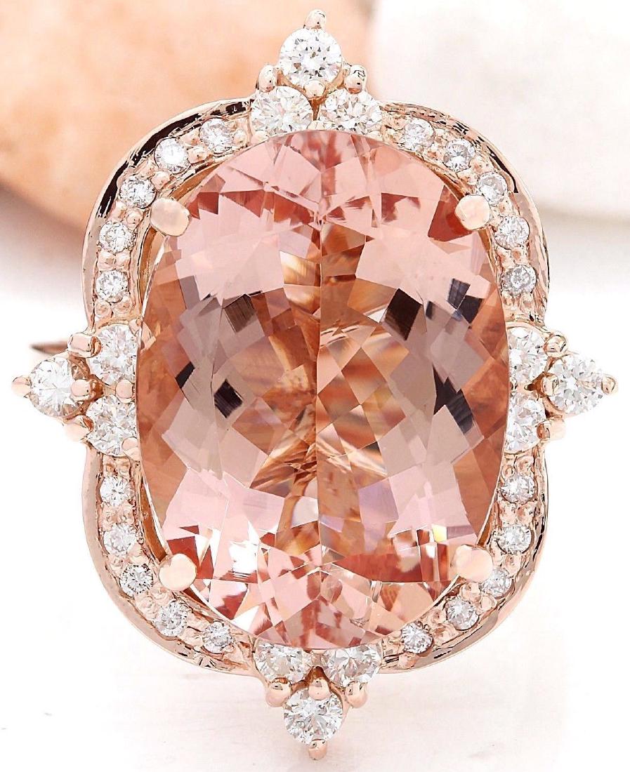 12.16 Carat Natural Morganite 18K Solid Rose Gold: 12.16 Carat Natural Morganite 18K Solid Rose Gold Diamond Ring Item Type: Ring Item Style: Cocktail Material: 18K Rose Gold Mainstone: Morganite Stone Color: Peach Stone Weight: 11.36 Carat Stone Shap