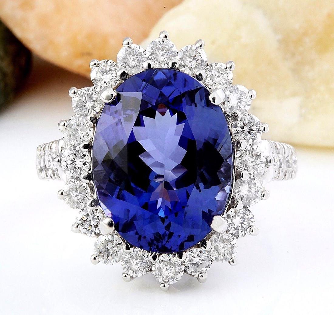 9.51 Carat Natural Tanzanite 18K Solid White Gold: 9.51 Carat Natural Tanzanite 18K Solid White Gold Diamond Ring Item Type: Ring Item Style: Engagement Material: 18K White Gold Mainstone: Tanzanite Stone Color: Blue Stone Weight: 8.11 Carat Stone Sha