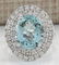 7.44 Carat Natural Blue Aquamarine Diamond Ring 18K